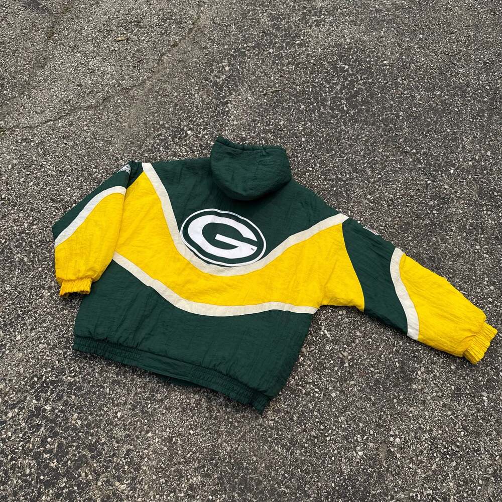 Vintage 90s Green Bay Packers Apex One Pro Line Hooded Puffer Jacket XL